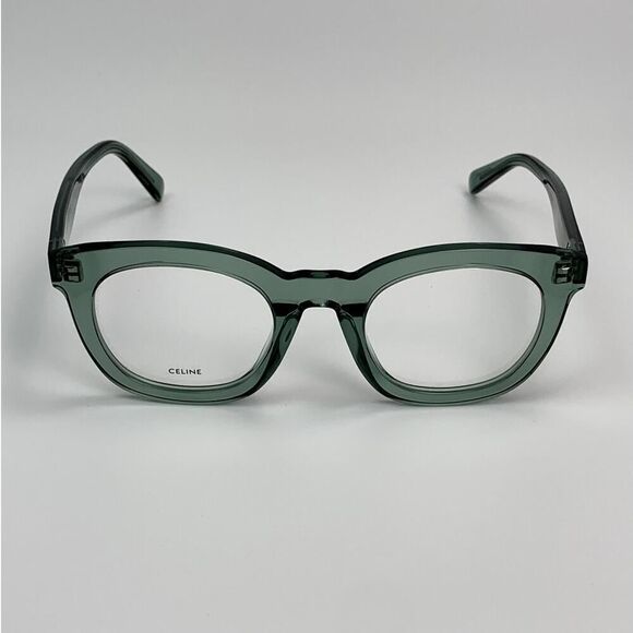 NEW Celine Eyeglasses CL5004IN 48093 Square Transparent Teal Unisex Authentic - Picture 1 of 10